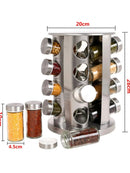 Porta Temperos Giratório Rosa Dourado com 17 Potes – Organização e Charme na Sua Cozinha