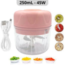 Mini Processador Elétrico Portátil USB com Lâminas de Aço