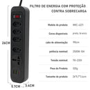 Extensão Elétrica USB Tipo-C com Filtro de Linha – 2m